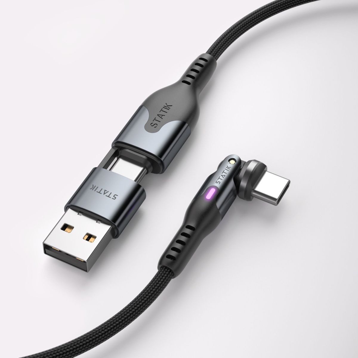 STATIK PowerPivot Pro braided rotating USB-C Cable Smartphone-Adapter