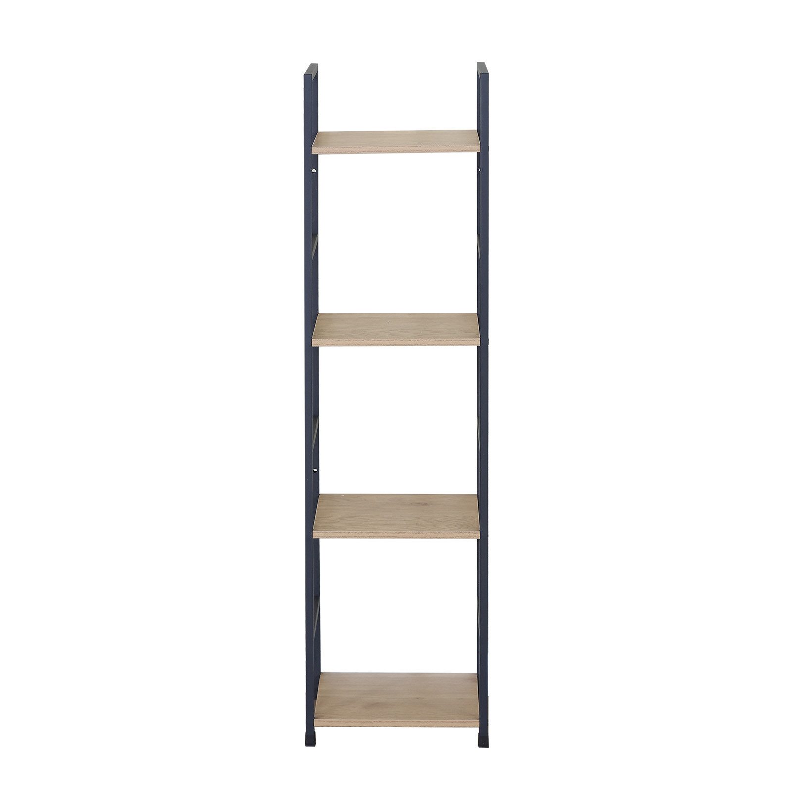 HTI-Living Standregal Schmales Standregal mit 4 MDF Böden und Stahlgestell in Holzoptik, 1 Stück 1-tlg., platzsparend – Bild 4 von 5