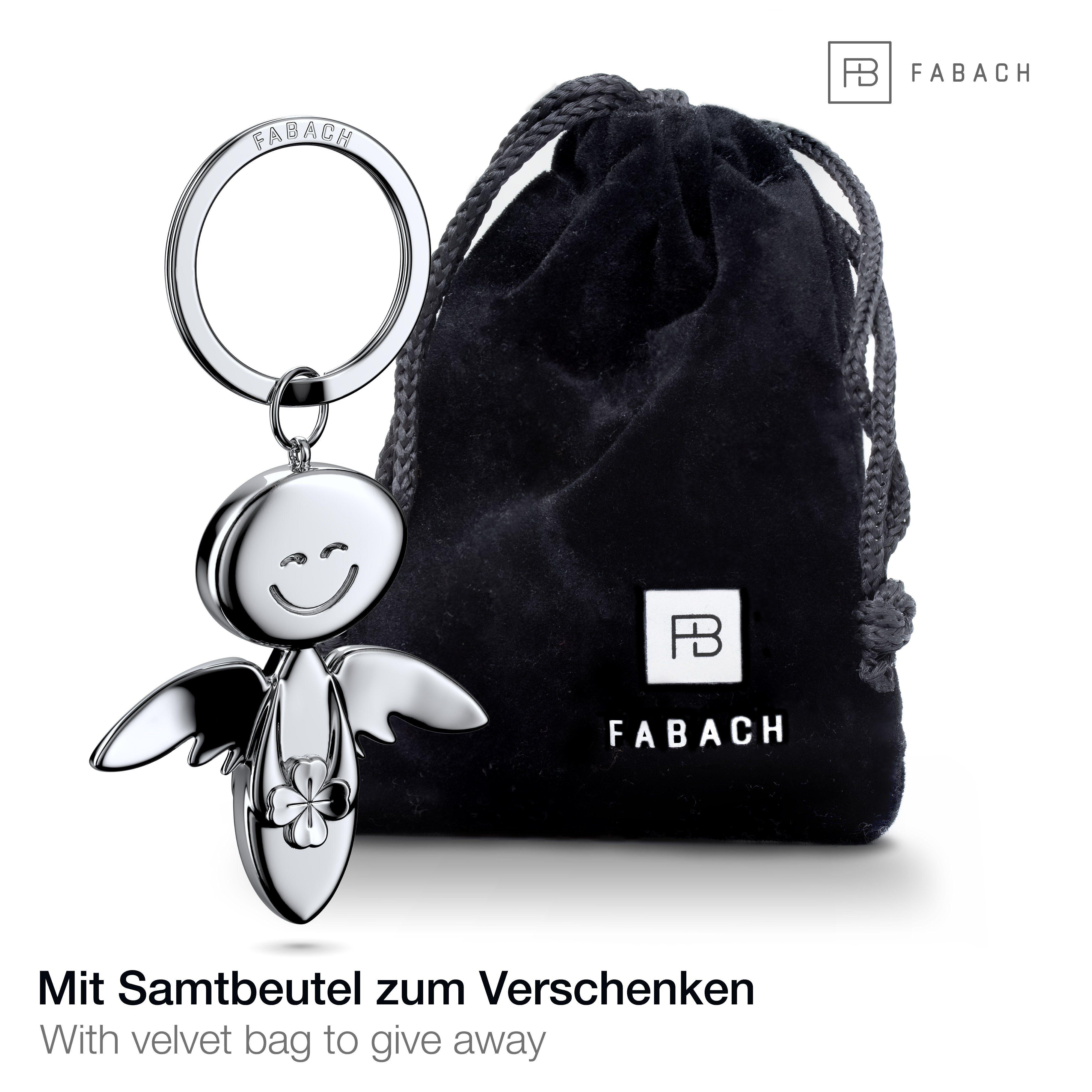 FABACH Schlüsselanhänger Schutzengel Smile mit Kleeblatt - Geschenk Glücksb günstig online kaufen