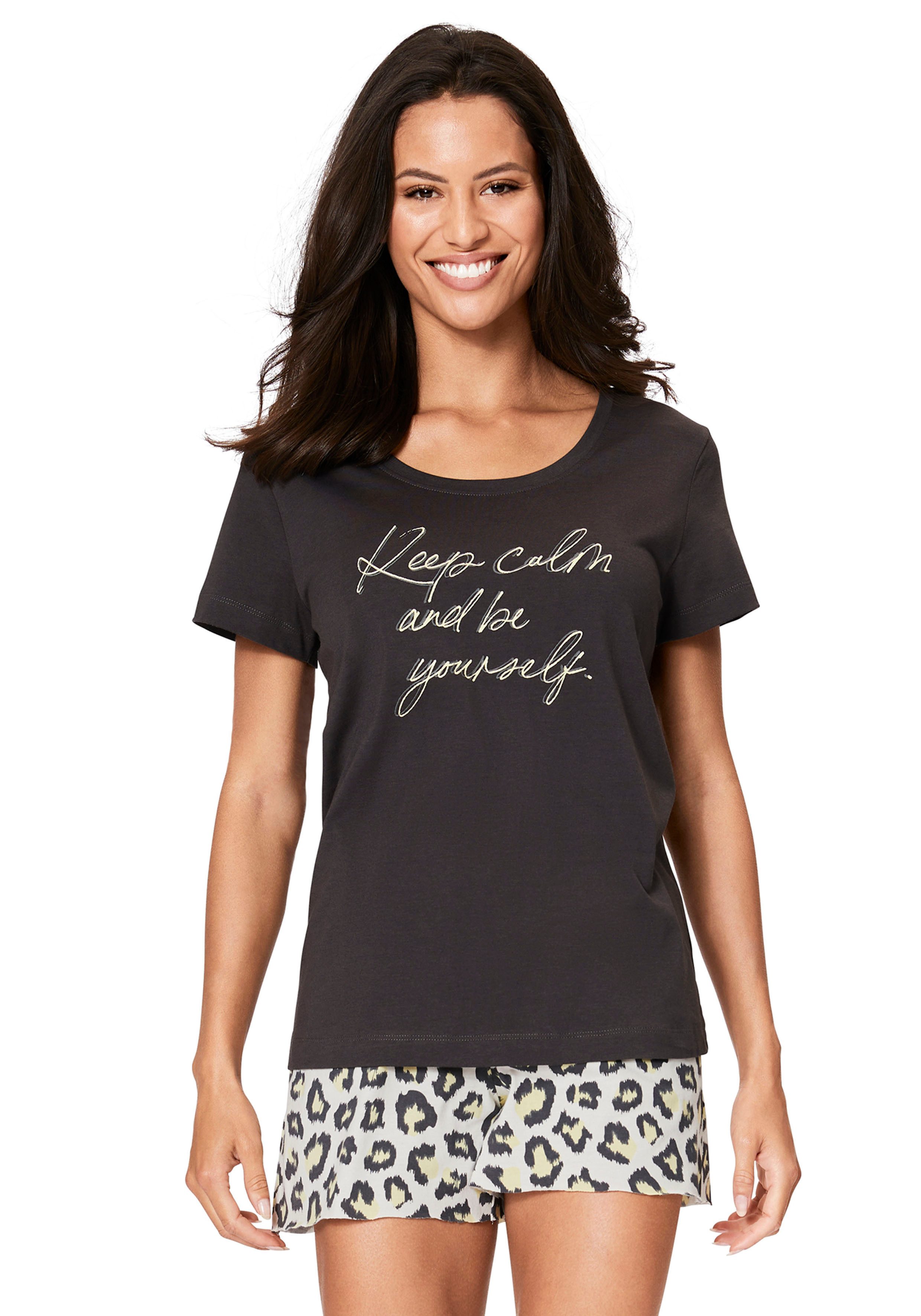 Vivance Dreams Pyjama mit Leo-Print
