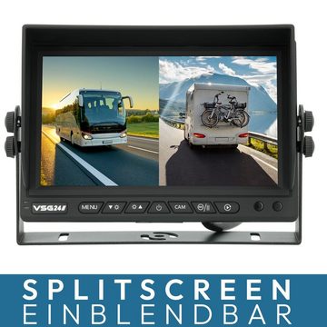 VSG24 7" Rückfahrsystem CAMPER HD für Wohnmobile inkl. Monitor, Kabel und 1x Rückfahrkamera (1080P-HD Nachtsicht 12V-24V Einfache Montage für Wohnwagen LKW)