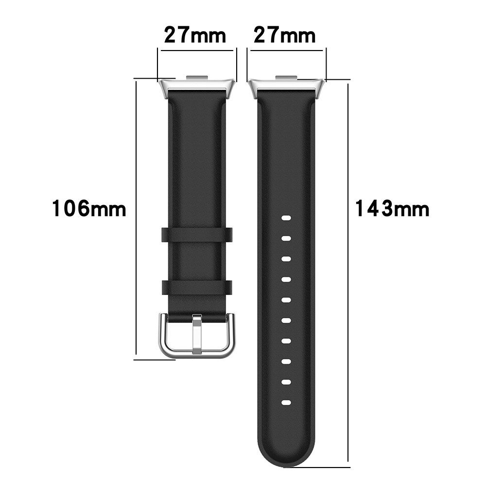 Wigento Smartwatch-Armband Für Watch 8 Pro Band 4 Kunst-Leder Mi / Xiaomi Redmi Armband Schwarz