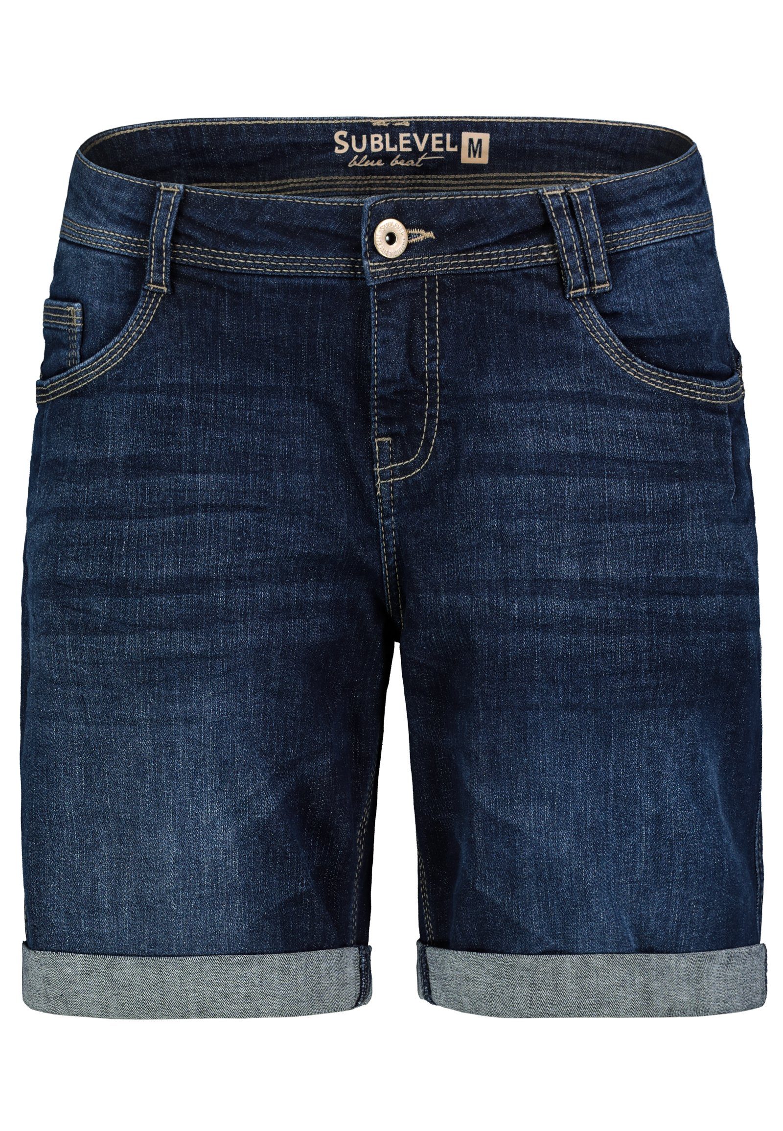 SUBLEVEL Bermudas Damen Jeans Shorts Bermuda Kurze Hose Shorts Short Denim Stretch Denim
