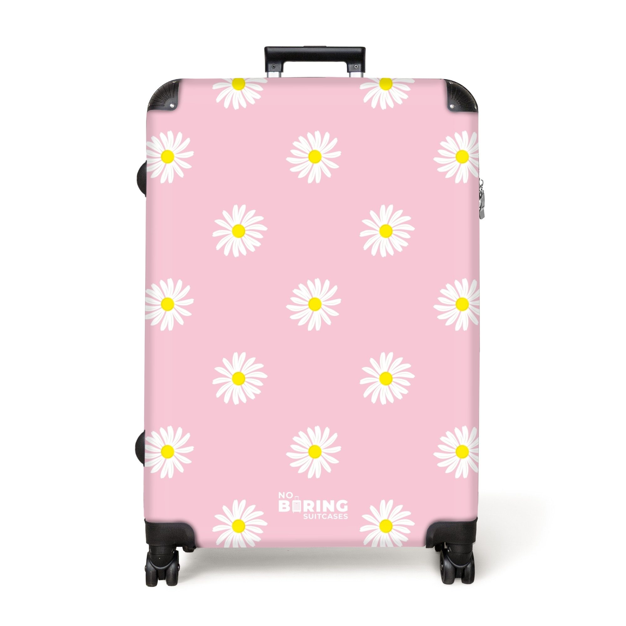 NoBoringSuitcases.com© Hartschalen-Trolley Pastellrosa mit Gänseblümchen 77 günstig online kaufen