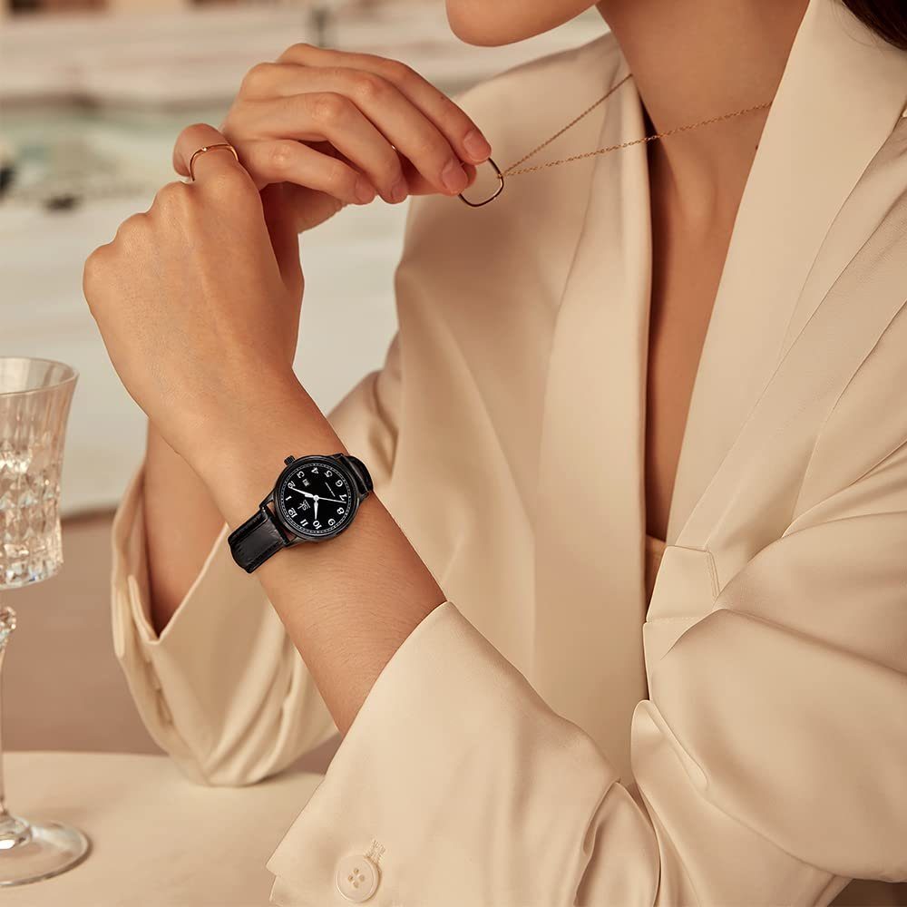Analog Gold, Lederarmband, Uhr Edelstahl mit GelldG Blau Quarz Armbanduhr Uhr Damen