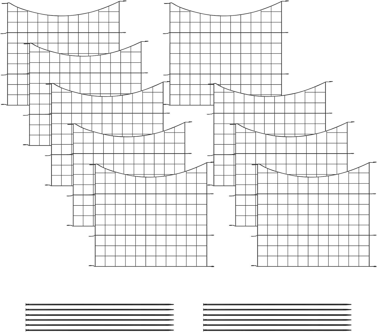 Woltu Teichzaun, (10-St), Gartenzaun Komplettset, Steckzaun Metall, Gitterz günstig online kaufen