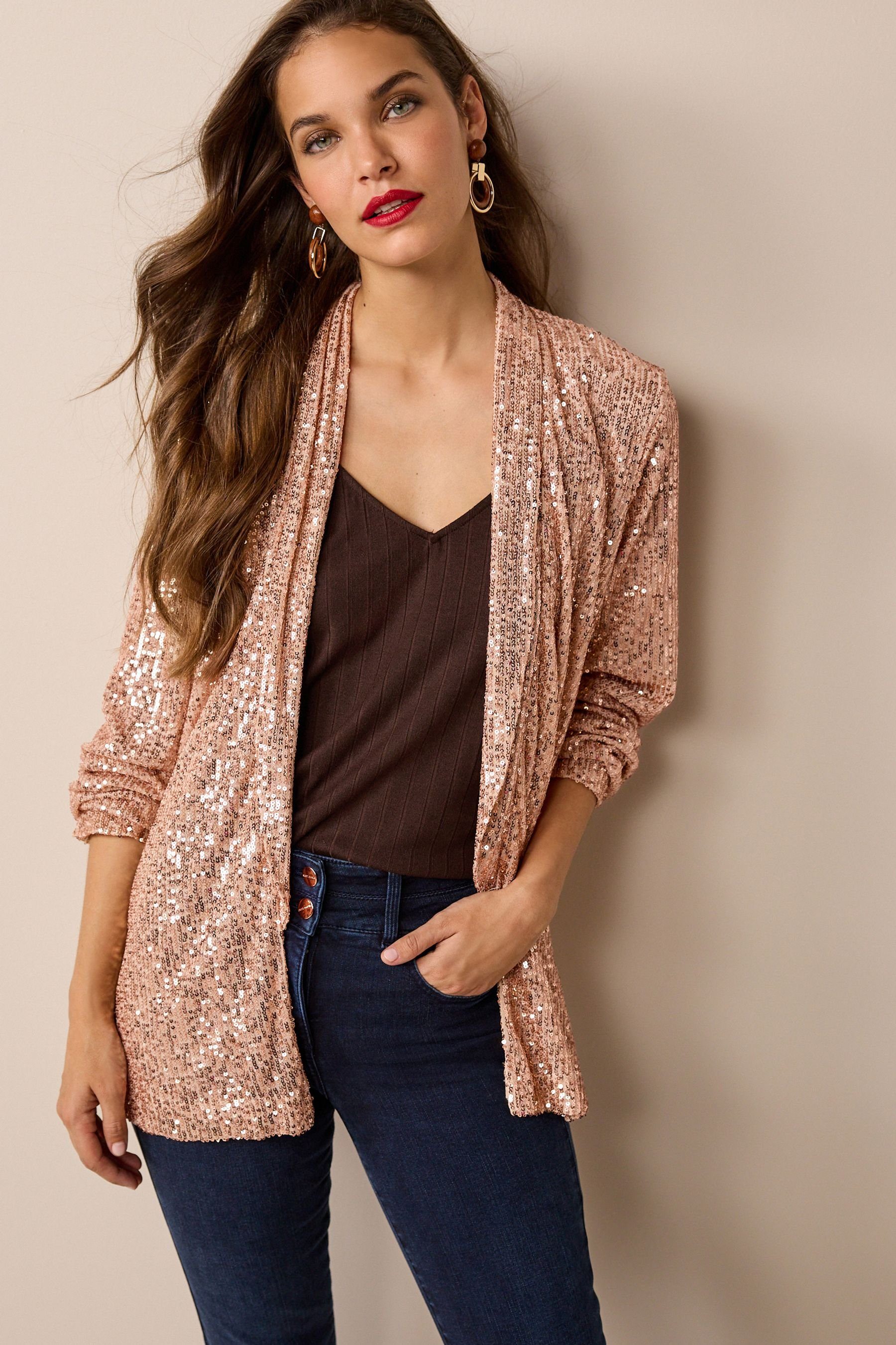 Next Jackenblazer Glitzer Blazer mit Paillettendetails 1 tlg