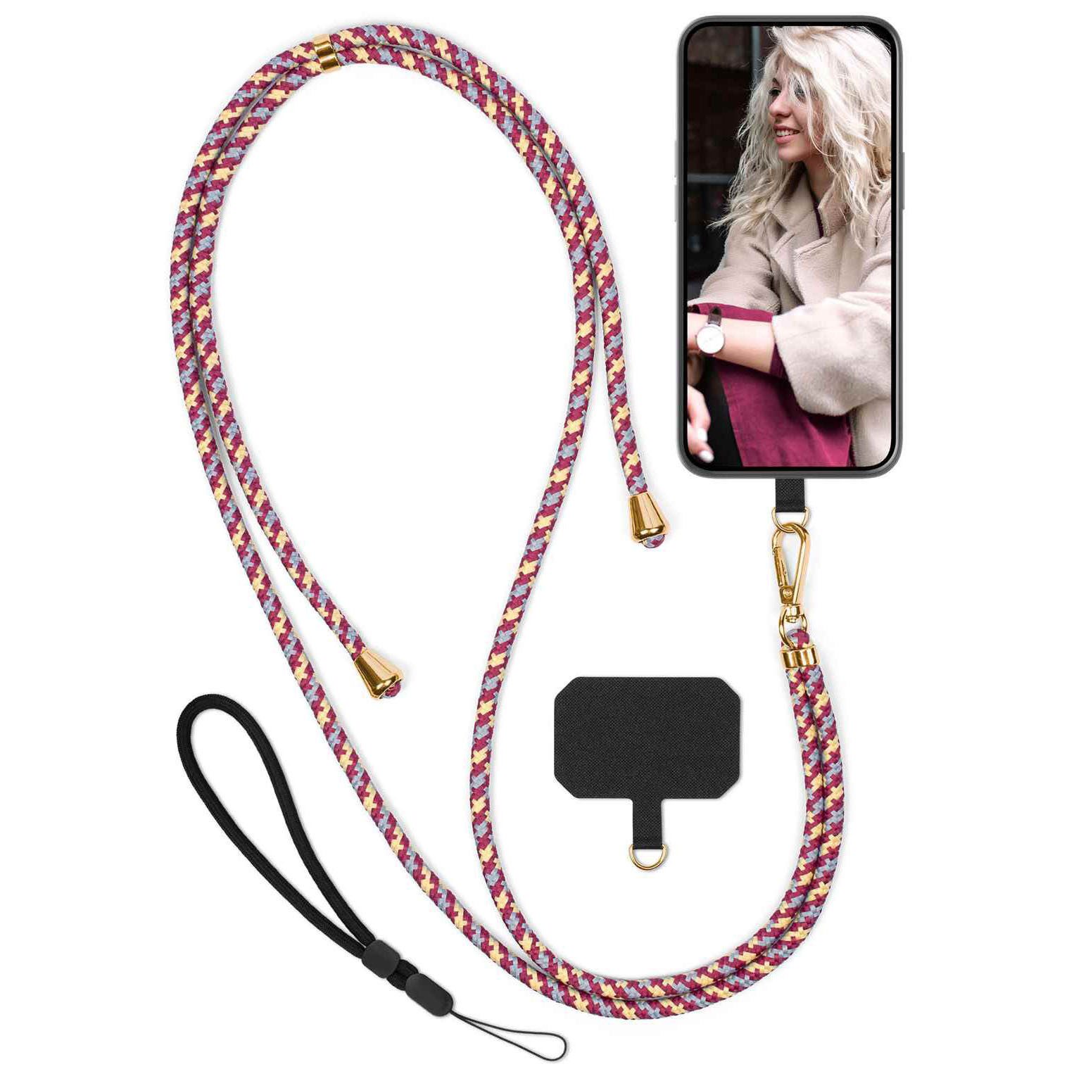 moex Handykette für Nothing Phone (2) Handyband ohne Hülle Unleash Rot 6,7 Zoll, Umhängeband mit Karabiner Handy Kette zum Umhängen Band abnehmbar