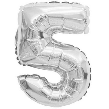 Goods+Gadgets Folienballon Zahlen Luftballons Silber, XXL Helium-Ballons 80 cm