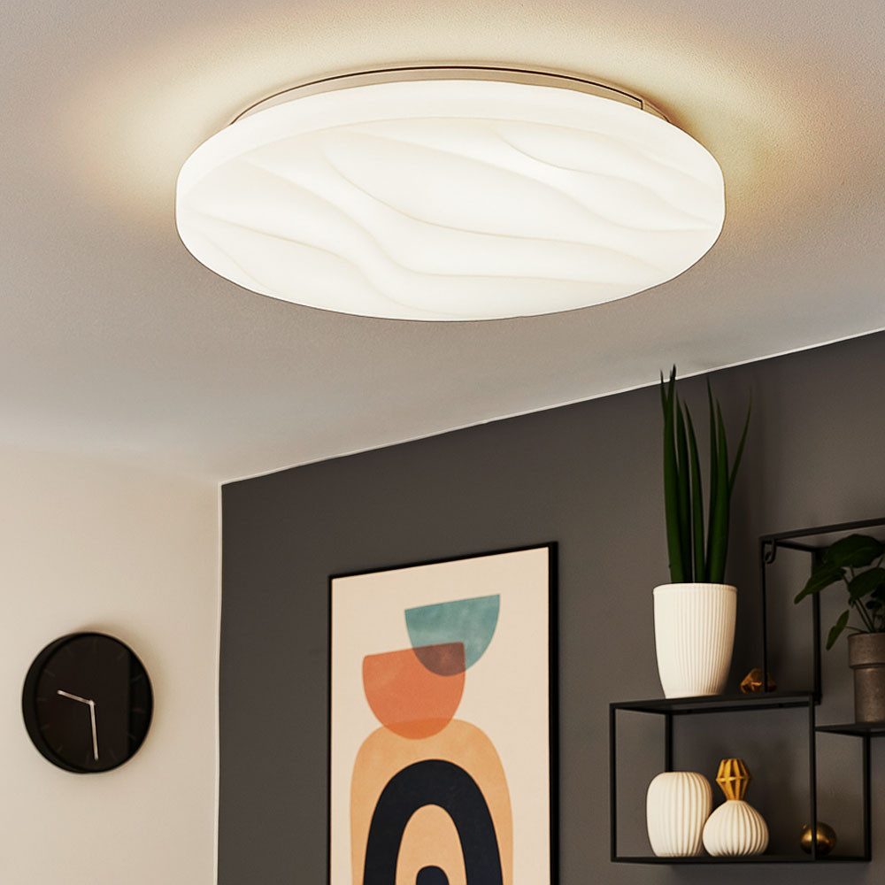 EGLO LED Deckenleuchte, LED-Leuchtmittel fest verbaut, Warmweiß, Deckenleuchte Deckenlampe Flurlampe rund LED D 33 cm