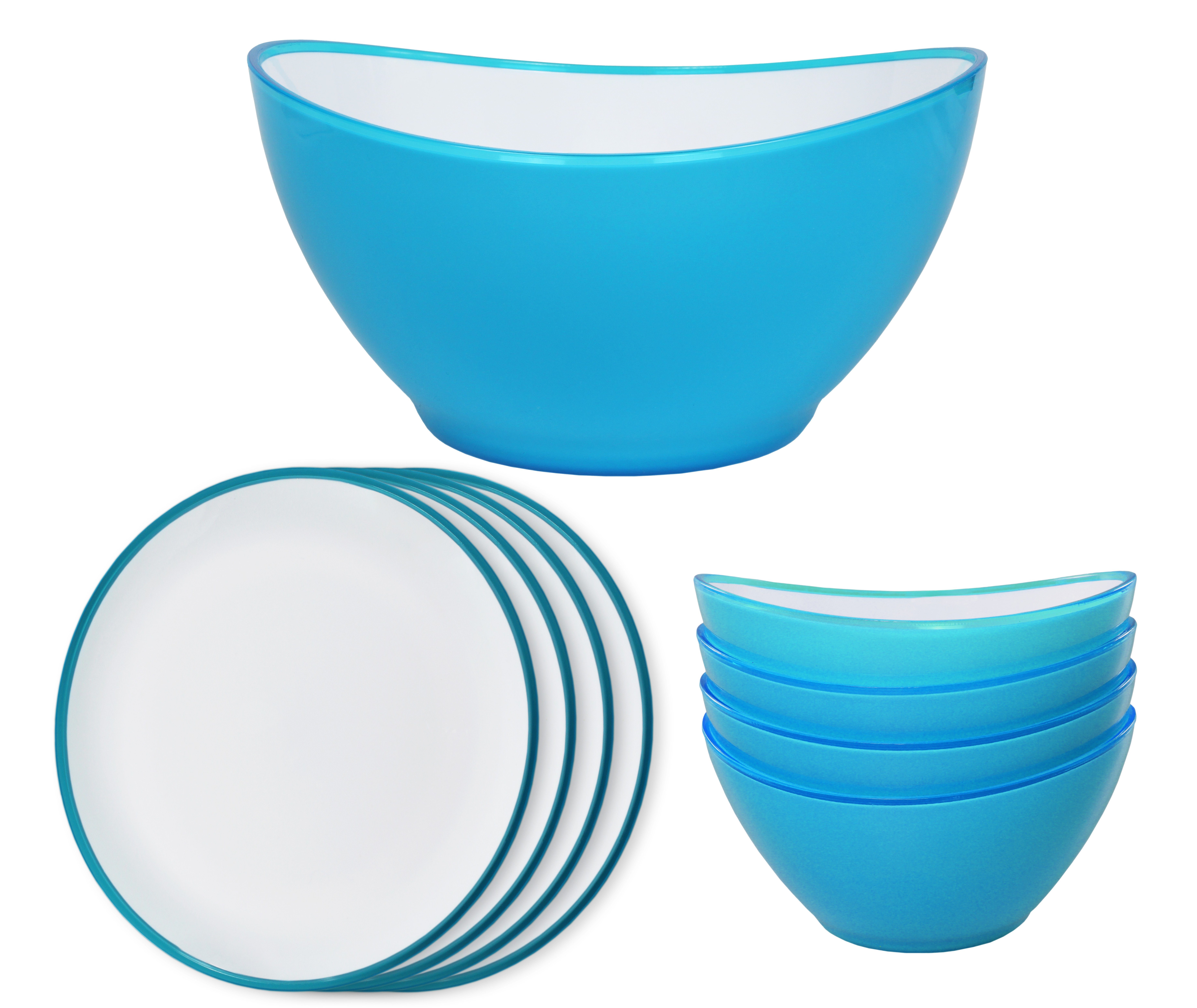 LindenBerg Geschirr-Set Salat Serie Set Maxi Blau