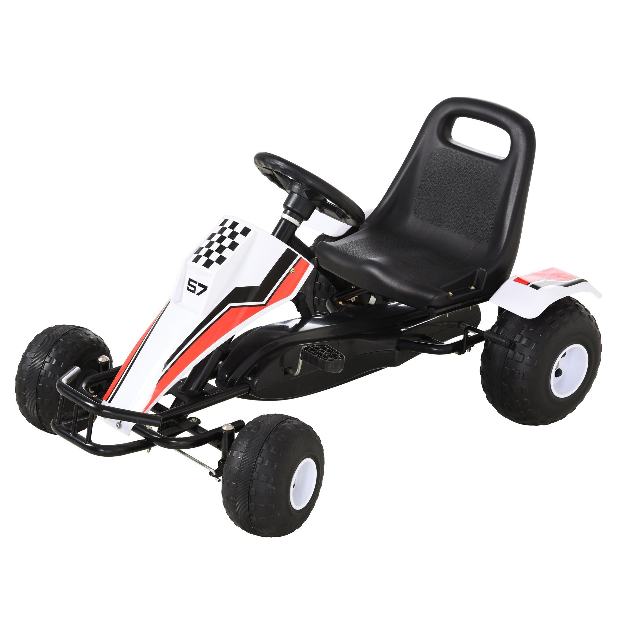 HOMCOM Tretfahrzeug Kinder Go-Kart mit Handbremse