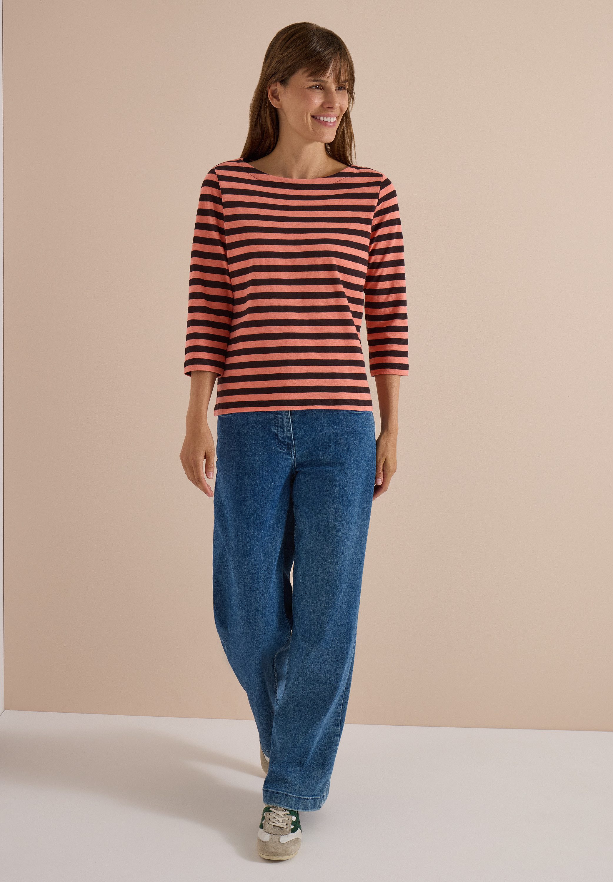 CECIL 3/4-Arm-Shirt aus reiner Baumwolle