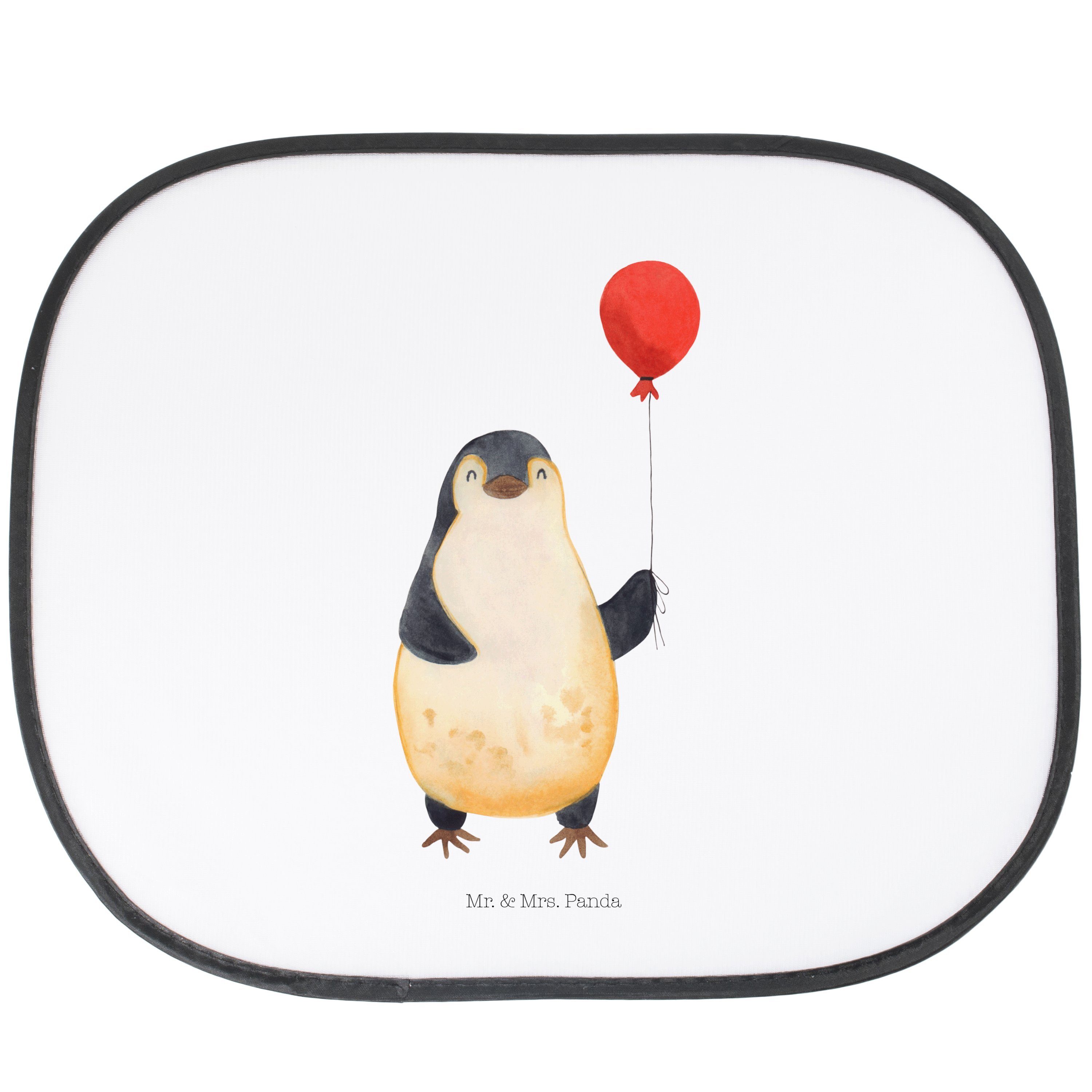 Sonnenschutz Pinguin Luftballon - Weiß - Geschenk, Sonnenschutz Kinder, Sonnenblen, Mr. & Mrs. Panda, Seidenmatt