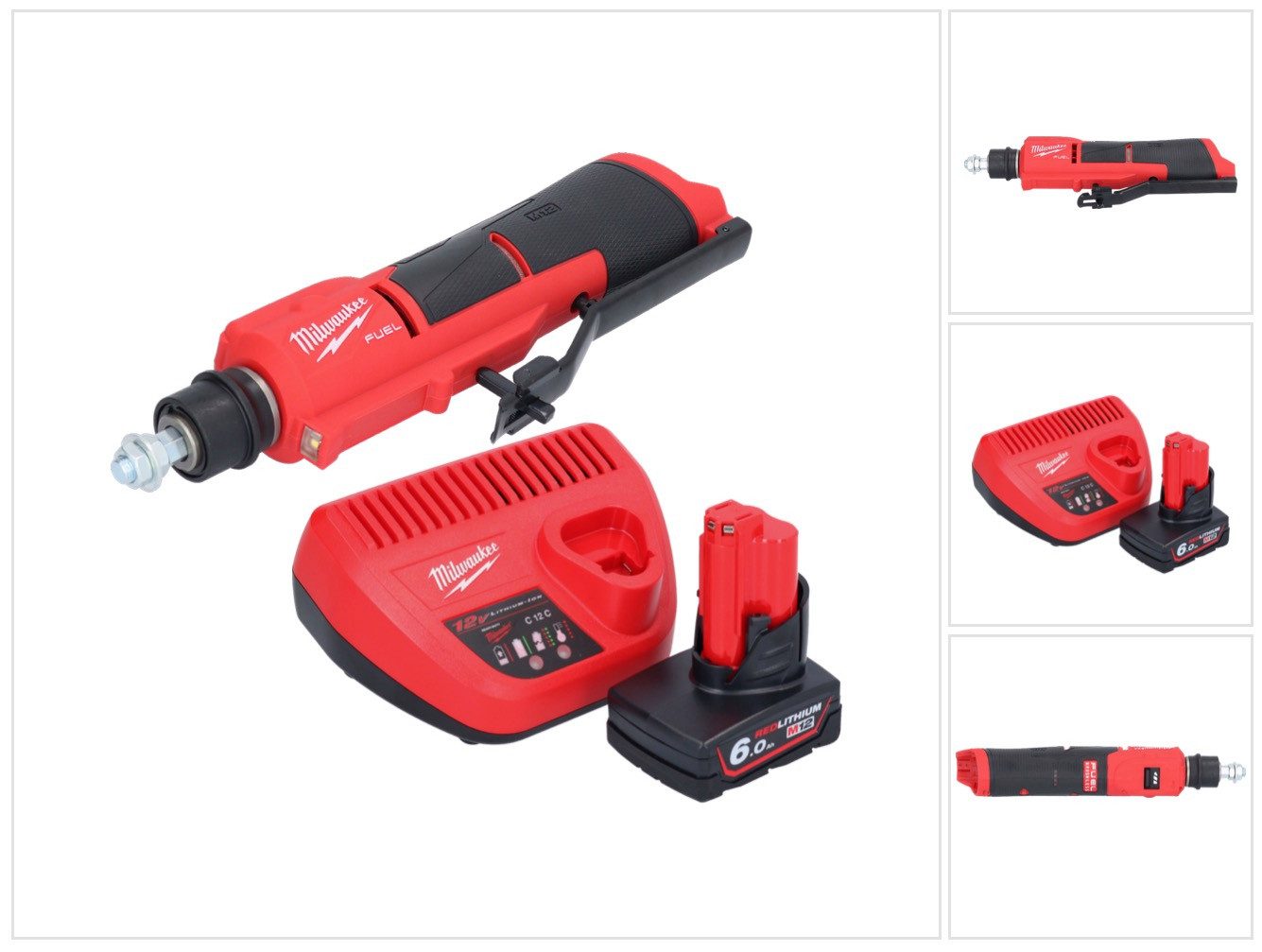 Milwaukee Akku-Geradschleifer Milwaukee M12 FTB-601 Akku Reifenaufrauer 12 V 7/16" Hex Brushless +1x