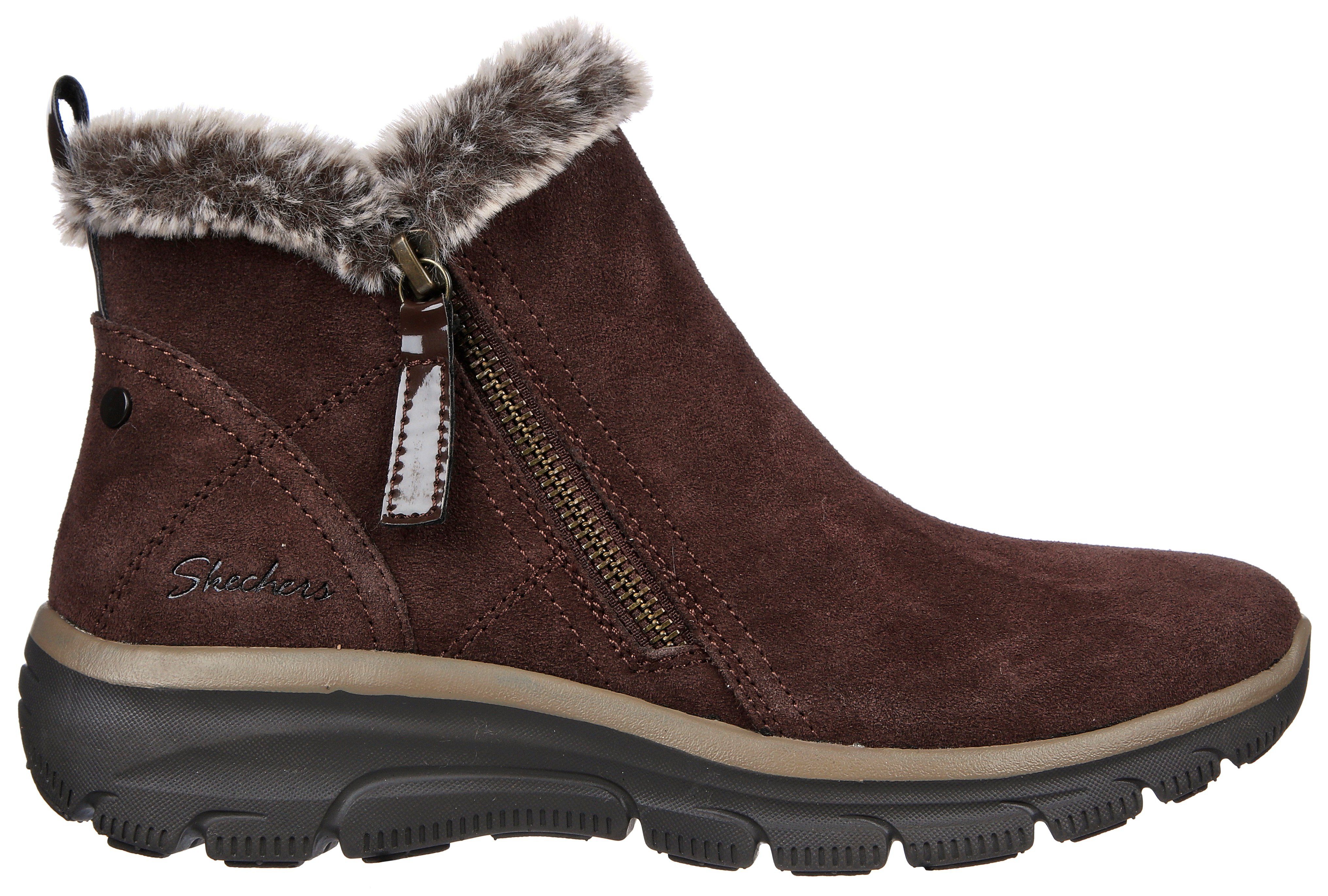 Skechers EASY GOING - HIGH ZIP Winterboots Winterschuh mit Fellimitatkragen