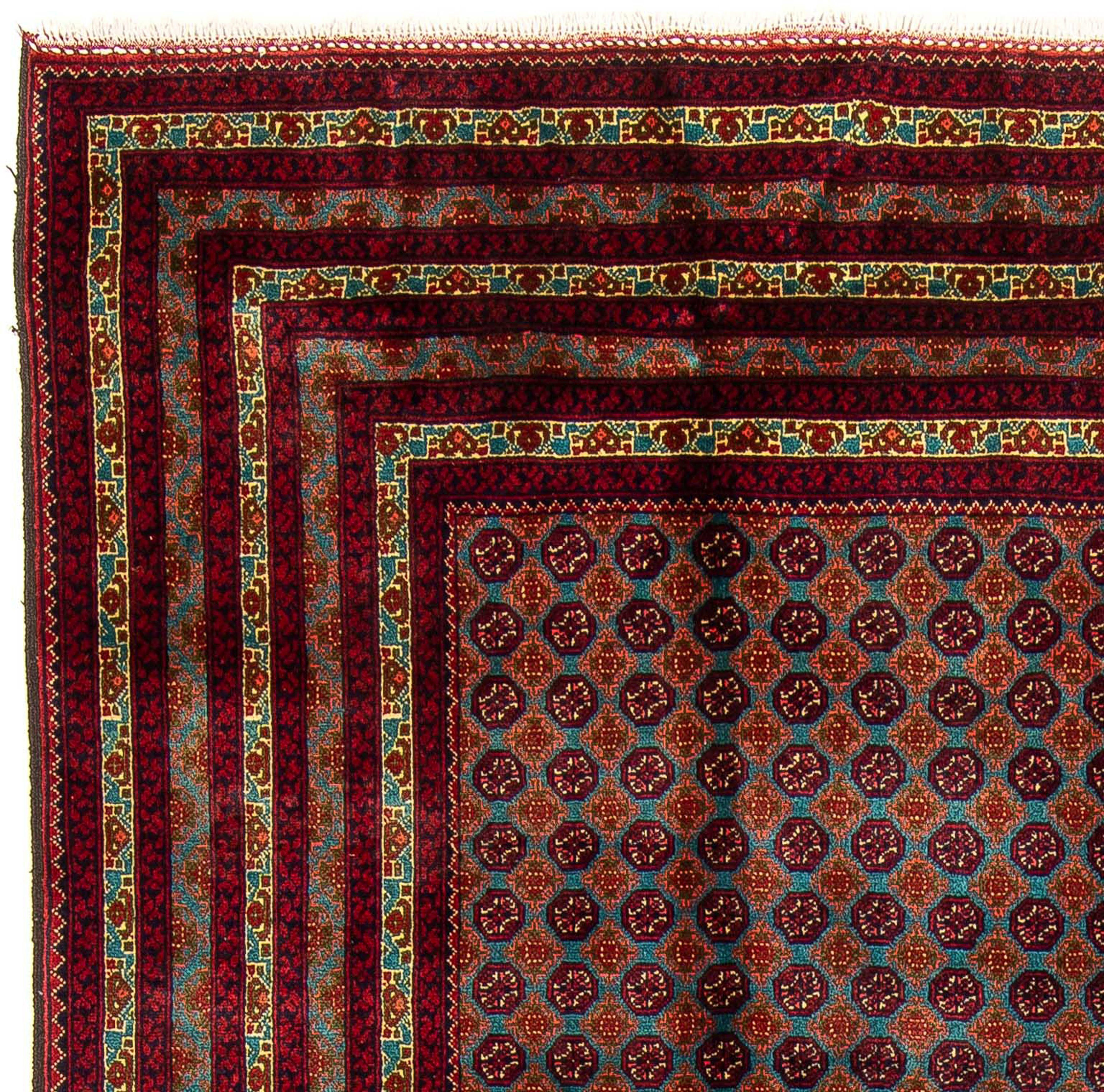 Einzelstück - 7 - Wohnzimmer, cm mm, x Handgeknüpft, Afghan Buchara Höhe: morgenland, 198 288 Zertifikat - mehrfarbig, rechteckig, mit Orientteppich