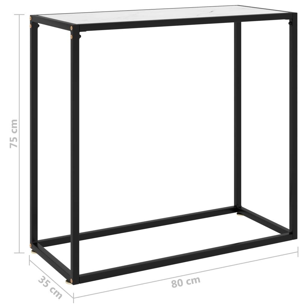 (LxBxH: möbelando 80x35x75 mit cm), Beistelltisch Stahl Andernach in aus Glasböden Weiß