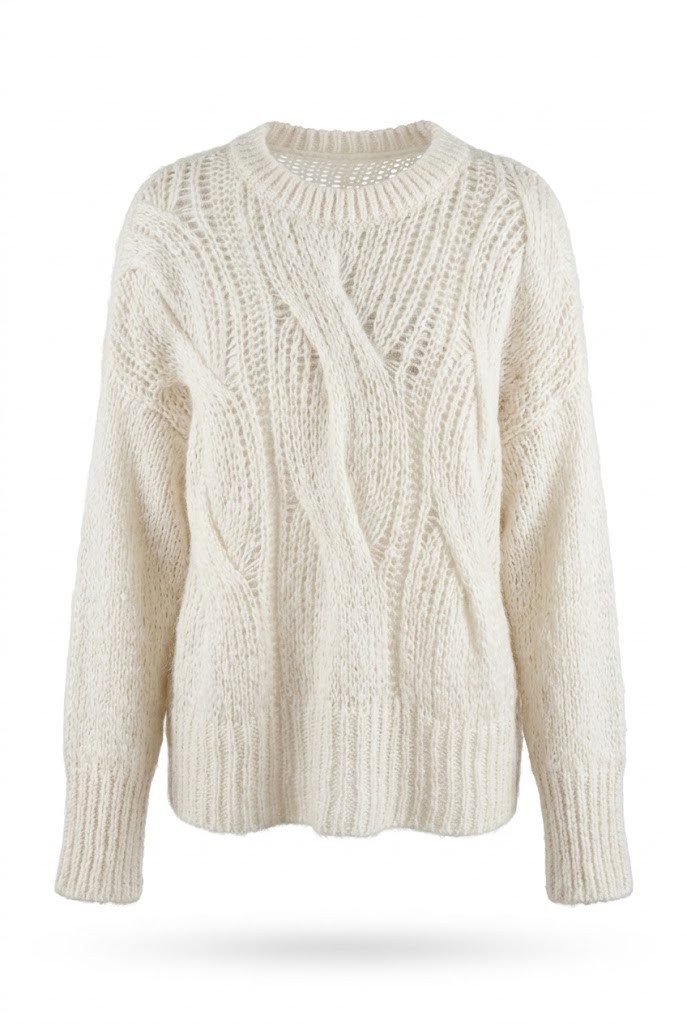 ITALY VIBES Strickpullover Grobstrick - ITALY VIBES - modischer Pullover Damen - cropped One Size - passend für Größe XS - L