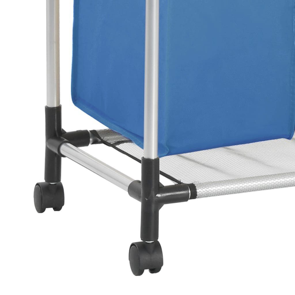 vidaXL Wäschekorb Wäschesortierer Taschen mit Blau Stahl (1 4 St)