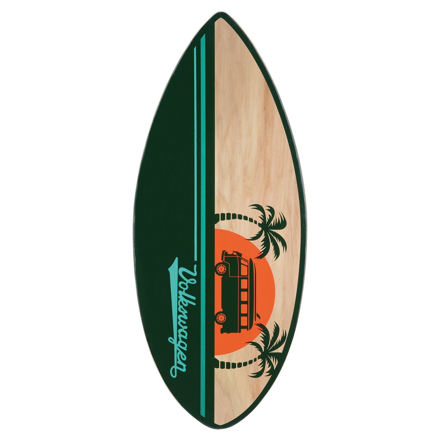 cm grünem mit Wakesurfboard x 44 BRISA Echtholz Maße: VW by Skimboard 1 Bus Design, tlg), (1, Sunset Bulli T1 104 aus Collection Volkswagen Echtholz, Skimboard,