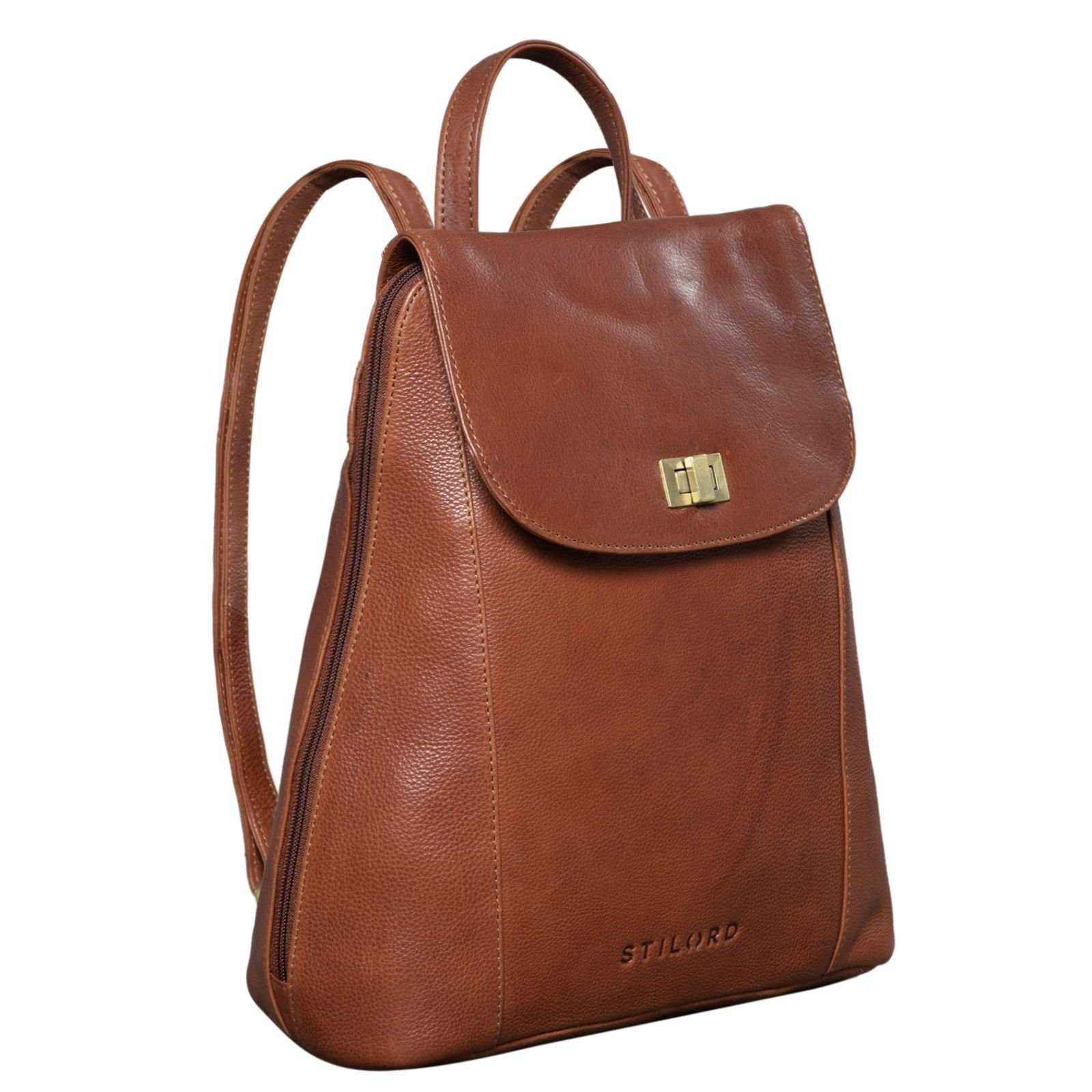 Cityrucksack "Victoria II" Lederrucksack Damen Vintage