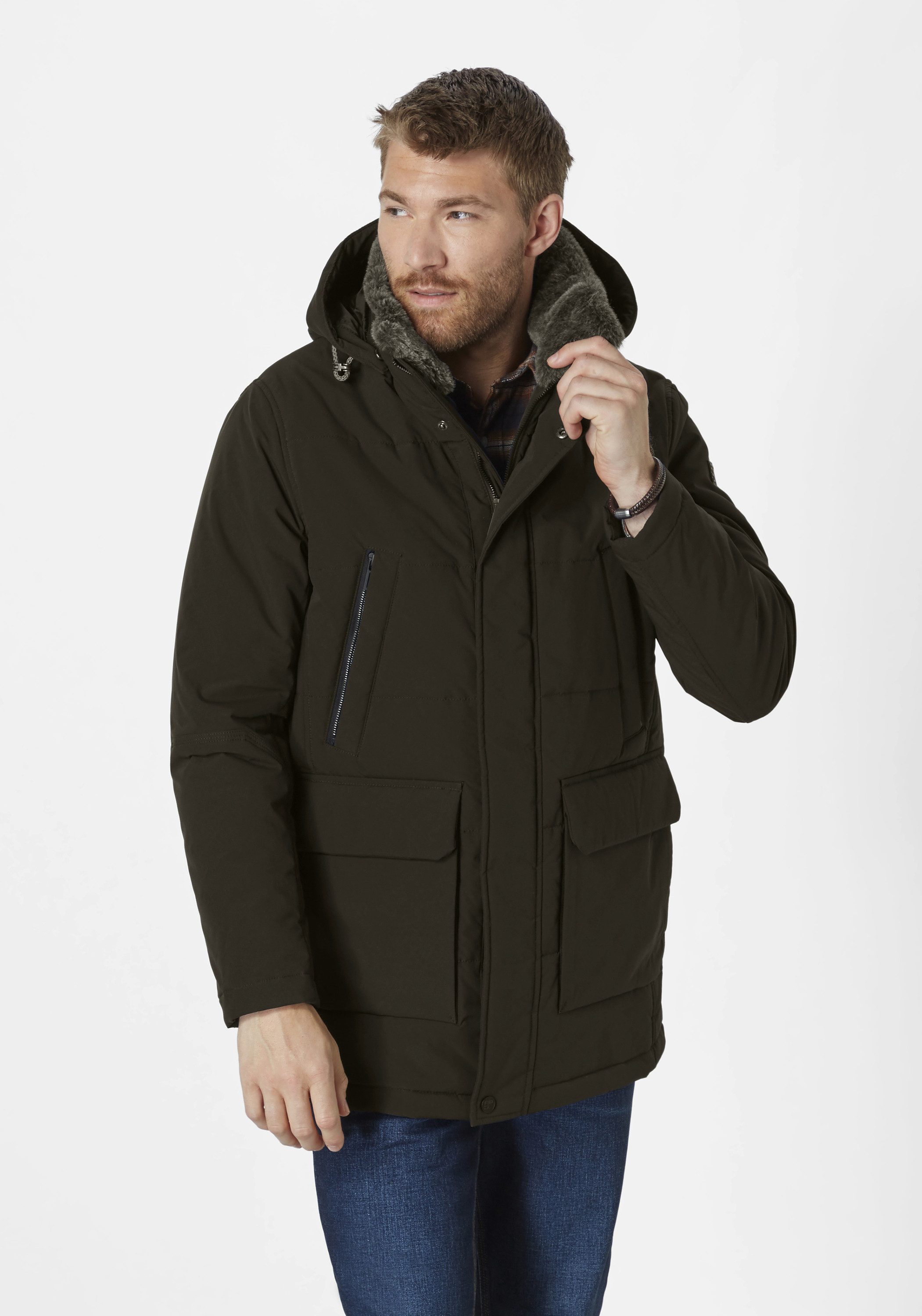 Redpoint Winterjacke ERIC 2.0 Warme Winterjacke mit Kunstfellkragen und Kap günstig online kaufen