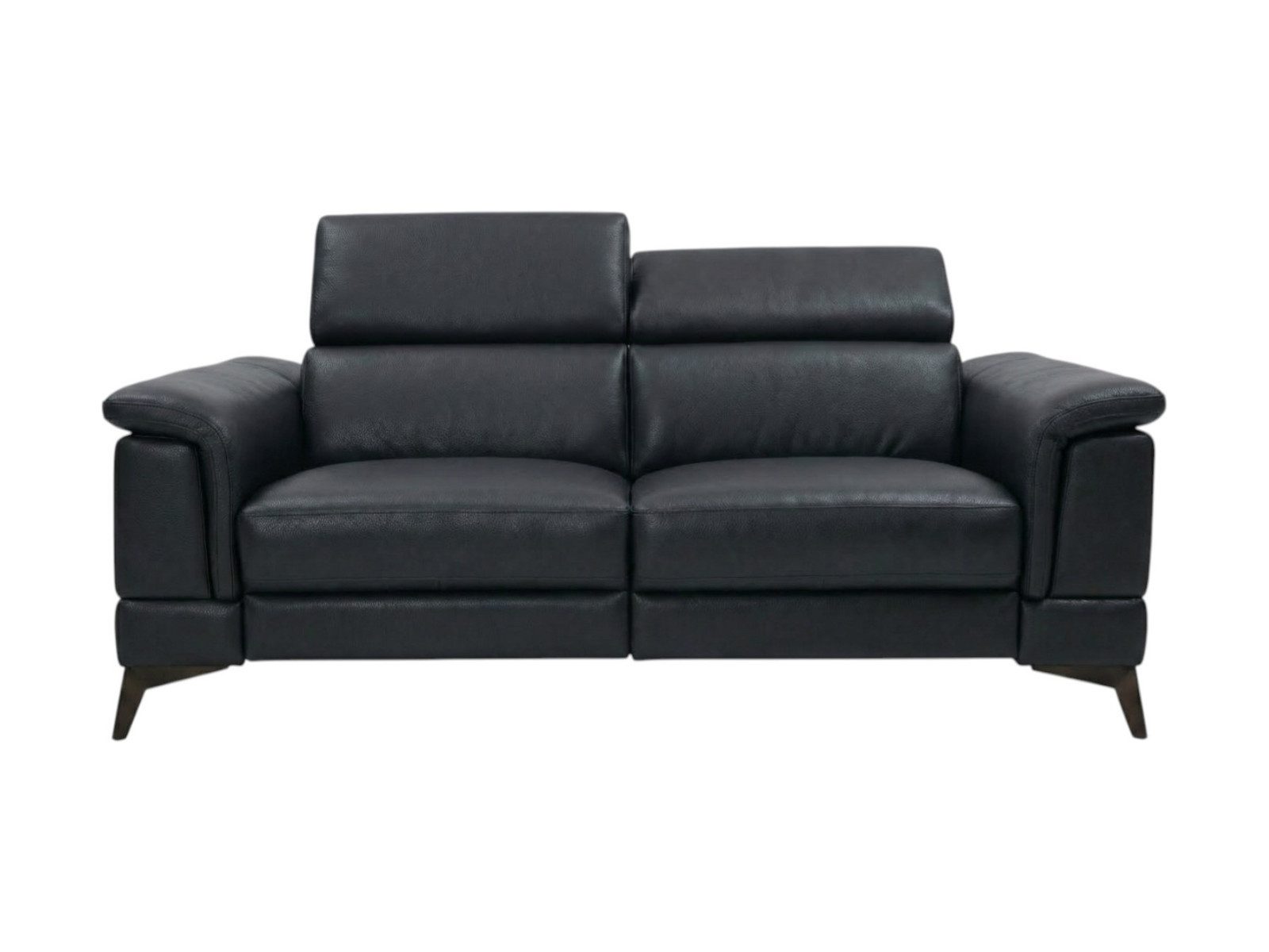 Villa Möbel Sofa Planet, 2-Sitzer 1 Teile, Echtleder-Sofa mit Kopfteilverstellung fürs Wohnzimmer