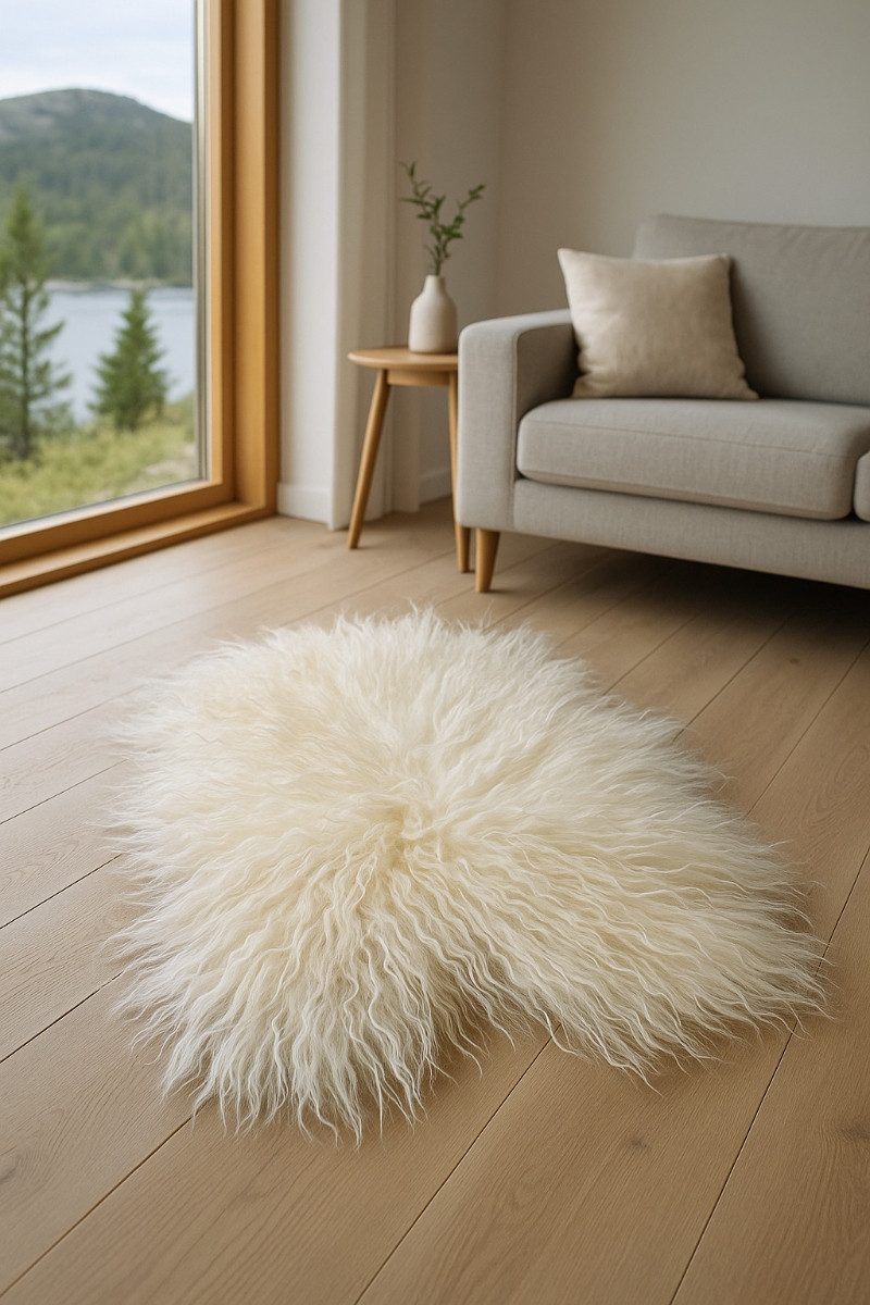 Provellus Fellteppich Island Schaffell weiß – Ganzes Naturfell, lockig & ök günstig online kaufen