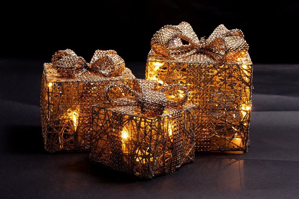 Gravidus Geschenkbox »LED 3er Set Deko Geschenkpakete Weihnachtsbeleuchtung  Geschenk Weihnachtsdeko«
