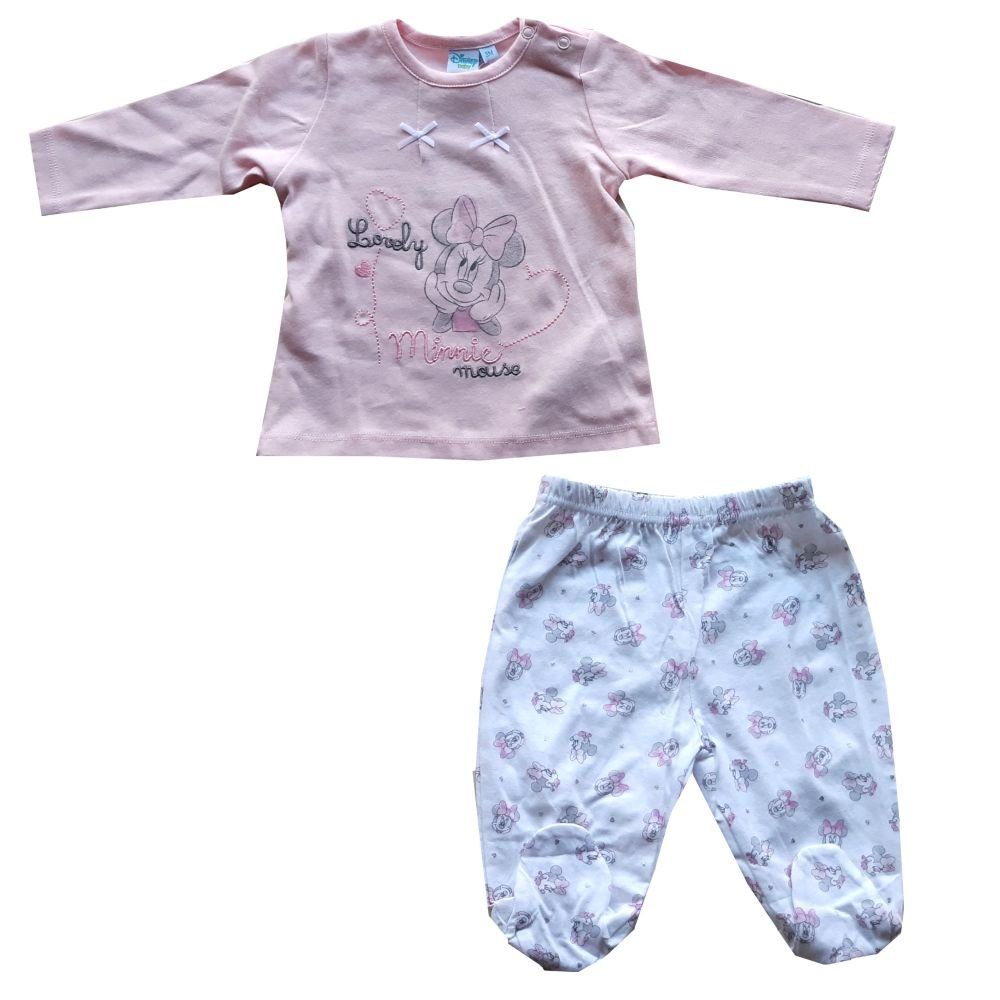 Baby Shirt und Hose Set Grau Gr 62-92 Langarmshirt Disney Minnie Maus 