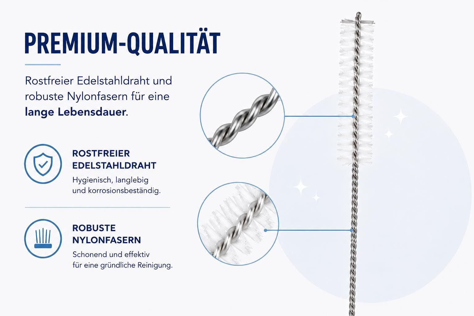 Piebert Reinigungsbürste Piebert Care Doppelreinigungsbürste (3/7mm) speziell für Ansaugrohr
