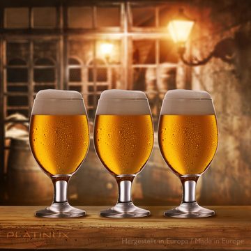 PLATINUX Bierglas Biertulpen 300ml (max. 400ml), Glas, Biergläser Bierkrüge aus Glas Bierschwenker Pilsgläser Tulpe