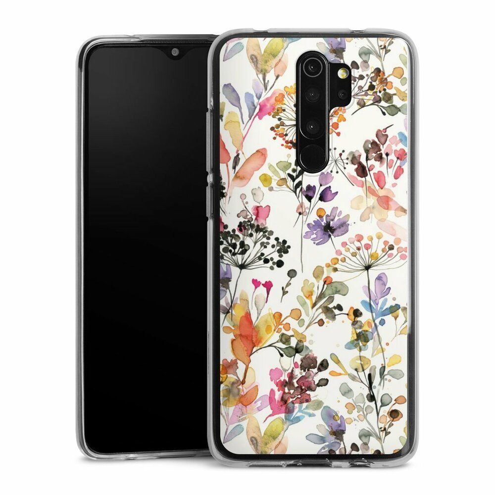 DeinDesign Handyhülle Blume Muster Pastell Wild Grasses, Xiaomi Redmi Note 8 Pro Silikon Hülle Bumper Case Handy Schutzhülle