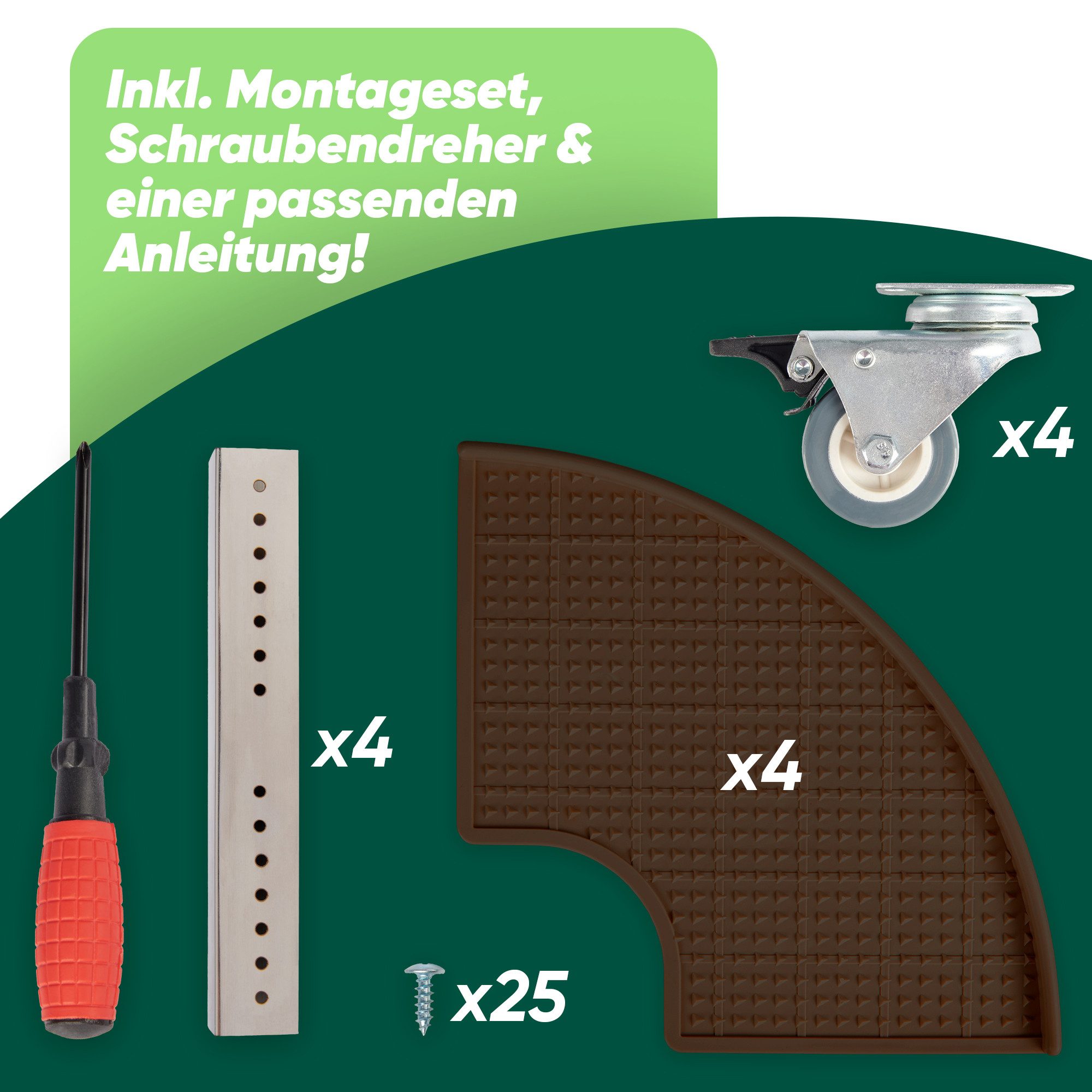 GREENTYPE Pflanzenroller GREENTYPE, Tragkraft 200 kg, Feststellbremse, 4 x Lenkrollen