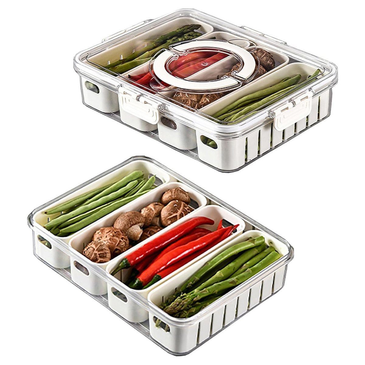 Fivejoy Frischhaltedose Kühlschrank-Aufbewahrungsbox, Lebensmittelkonservierungsbox, (1-tlg), Tragbares, entleerbares Tiefkühl- und Kühlfach