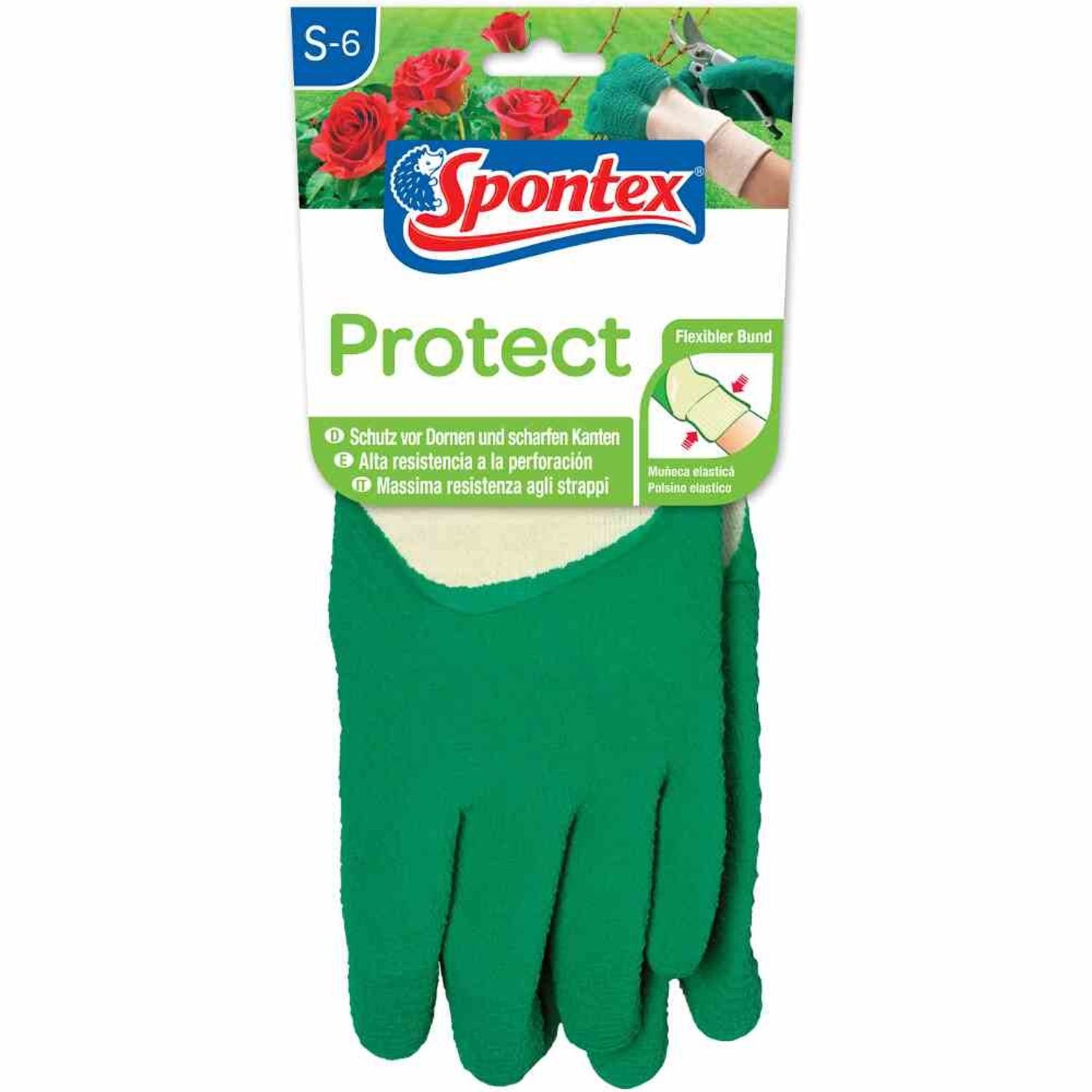 SPONTEX Gartenhandschuhe Schutzhandschuh Protect Gr. 6 Gartenhandschuh