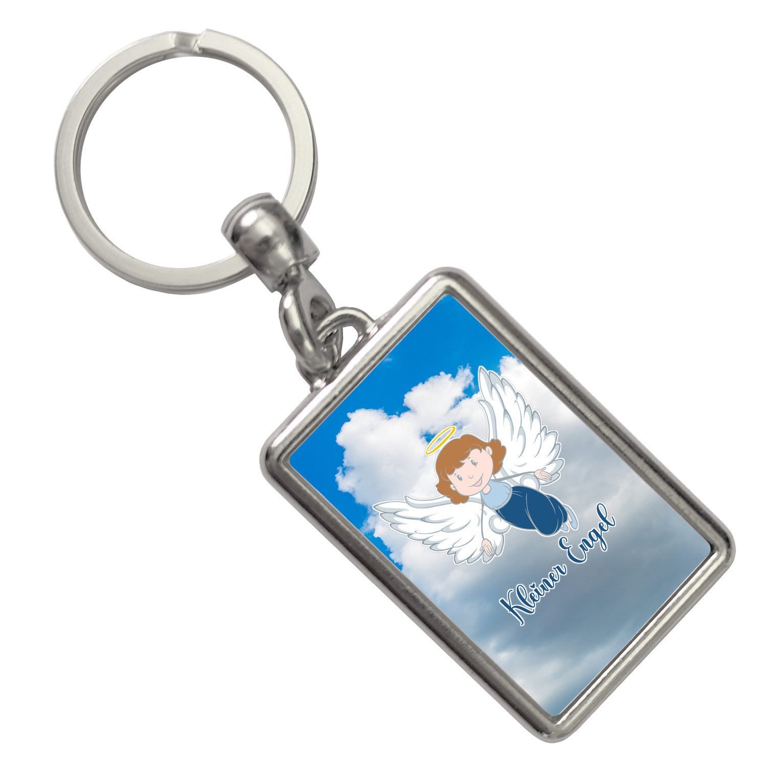 speecheese Schlüsselanhänger Kleiner Engel Schlüsselanhänger mit Wolkenhimmel und Schutzengel