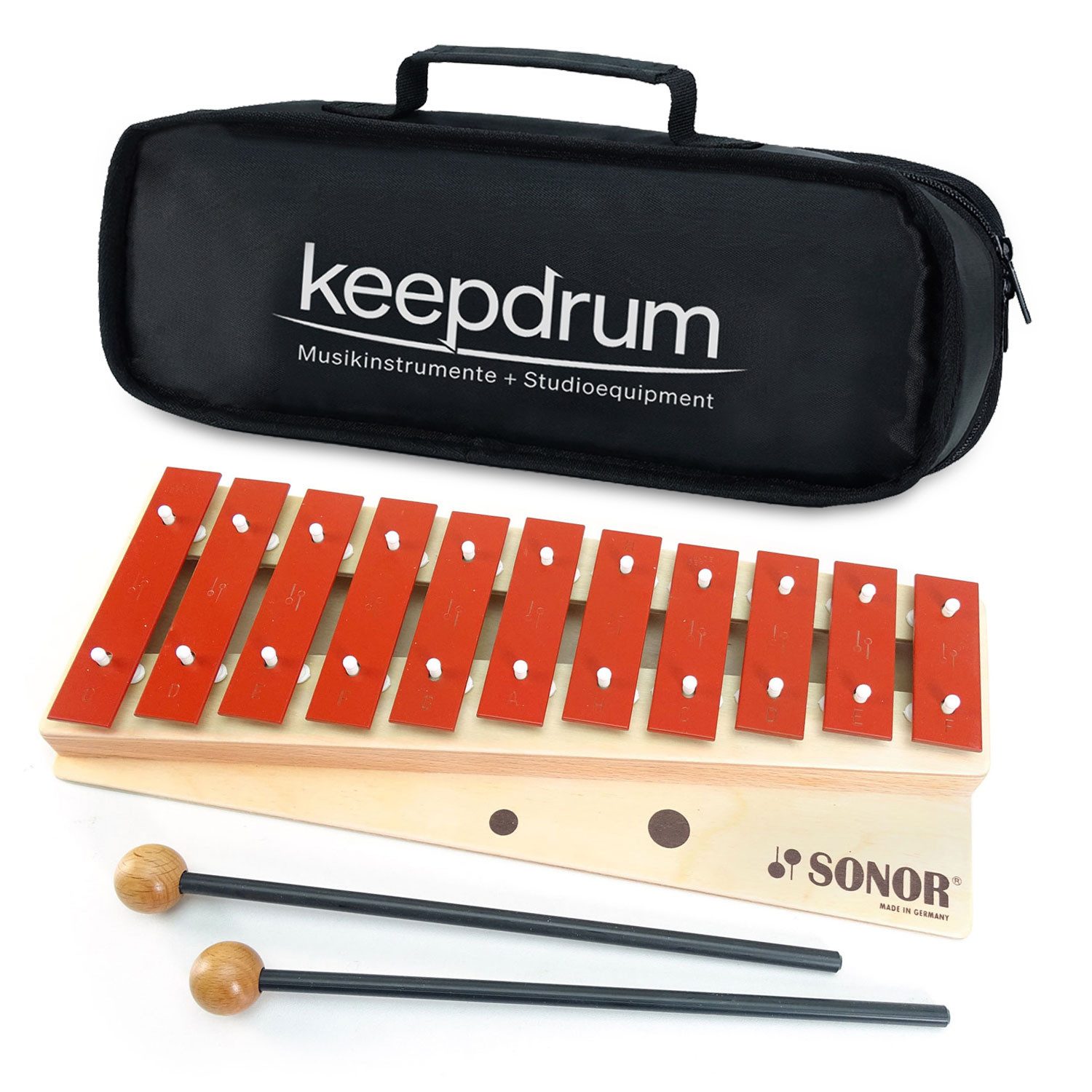 SONOR Glockenspiel Sonor Glockenspiel G10 Sopran mit Tasche,Spar-Set, Vorteils-Set mit Tasche