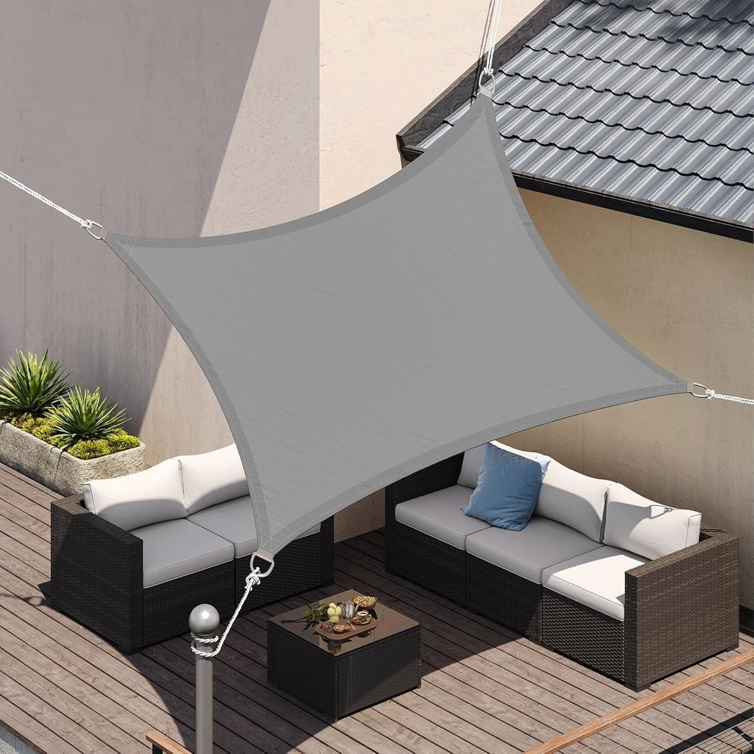 anbau sonnensegel WOLTU Premium HDPE Wetterbeständig Atmungsaktiv 95% UV Schutz Segeltuch 180 g/m² Sonnenschutz Schattenspender für Balkon bestsellers-resort Größe:TU Isländer: Eine Pickup-Kabine vom