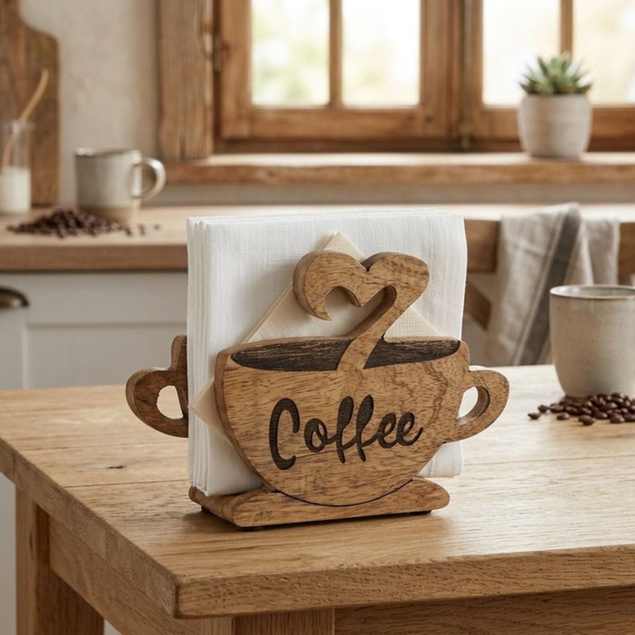 BOLTZE Serviettenhalter Coffee aus Mangoholz, Mangoholz