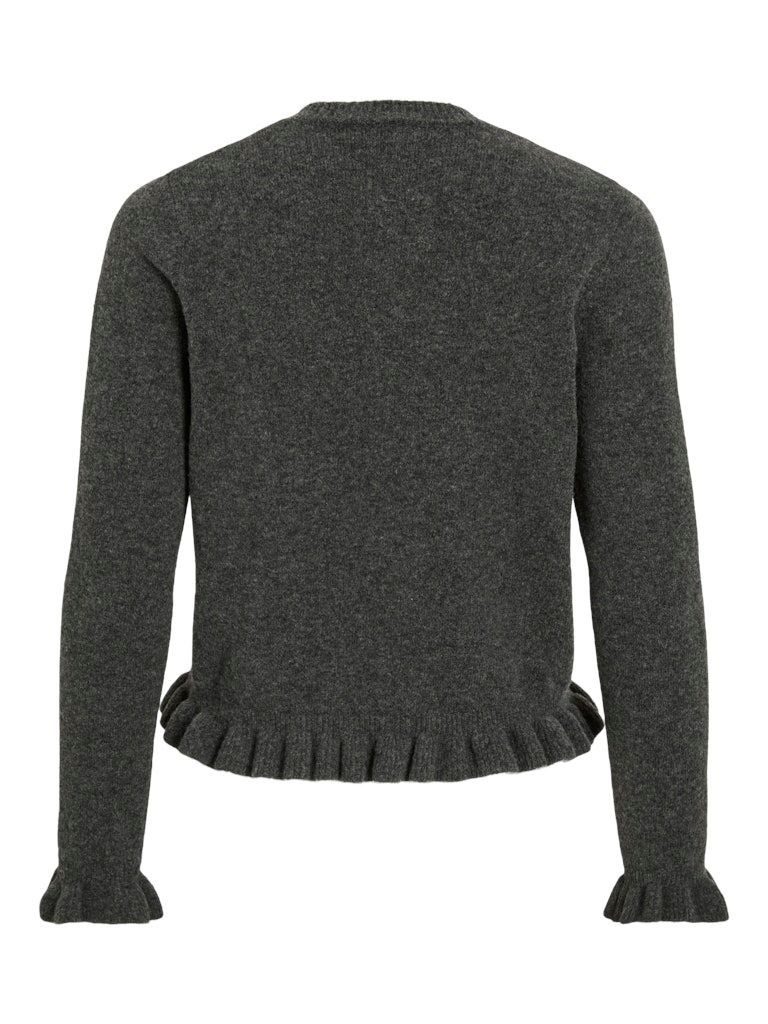 Vila Cardigan VIJACIA O-NECK  FRILL KNIT CARDIGAN günstig online kaufen