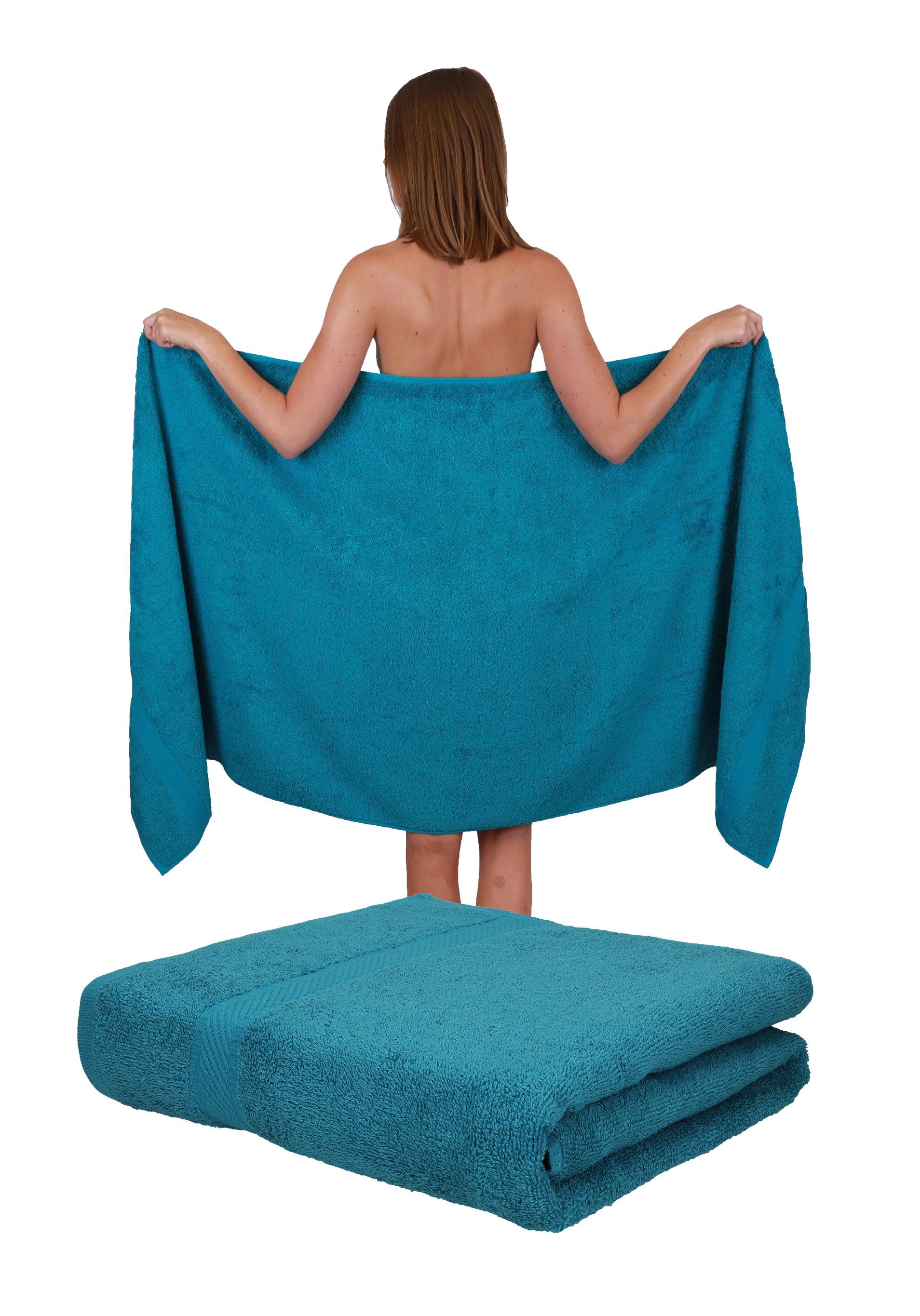 Betz XXL Badetücher 100x200 Cm - 2 Stück Palermo Baumwolle Blau