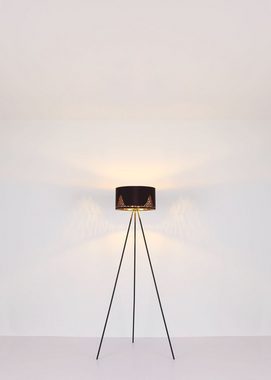 Globo Stehlampe Stehleuchte Stehlampe Wohnzimmer Metall schwarz gold E27 Dreibein