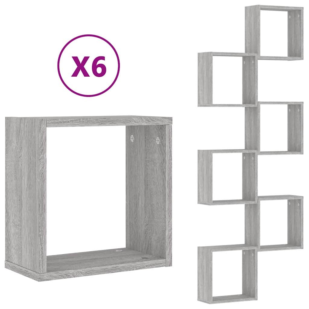 vidaXL Regal Würfelregale 6 Stk. Grau günstig online kaufen
