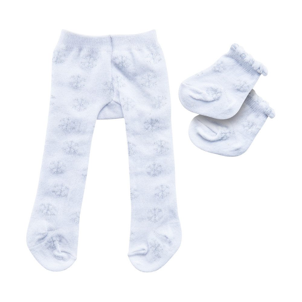 Babypuppe Puppen Strumpfhose und Söckchen - Eiskristalle - Größe 35-45 cm