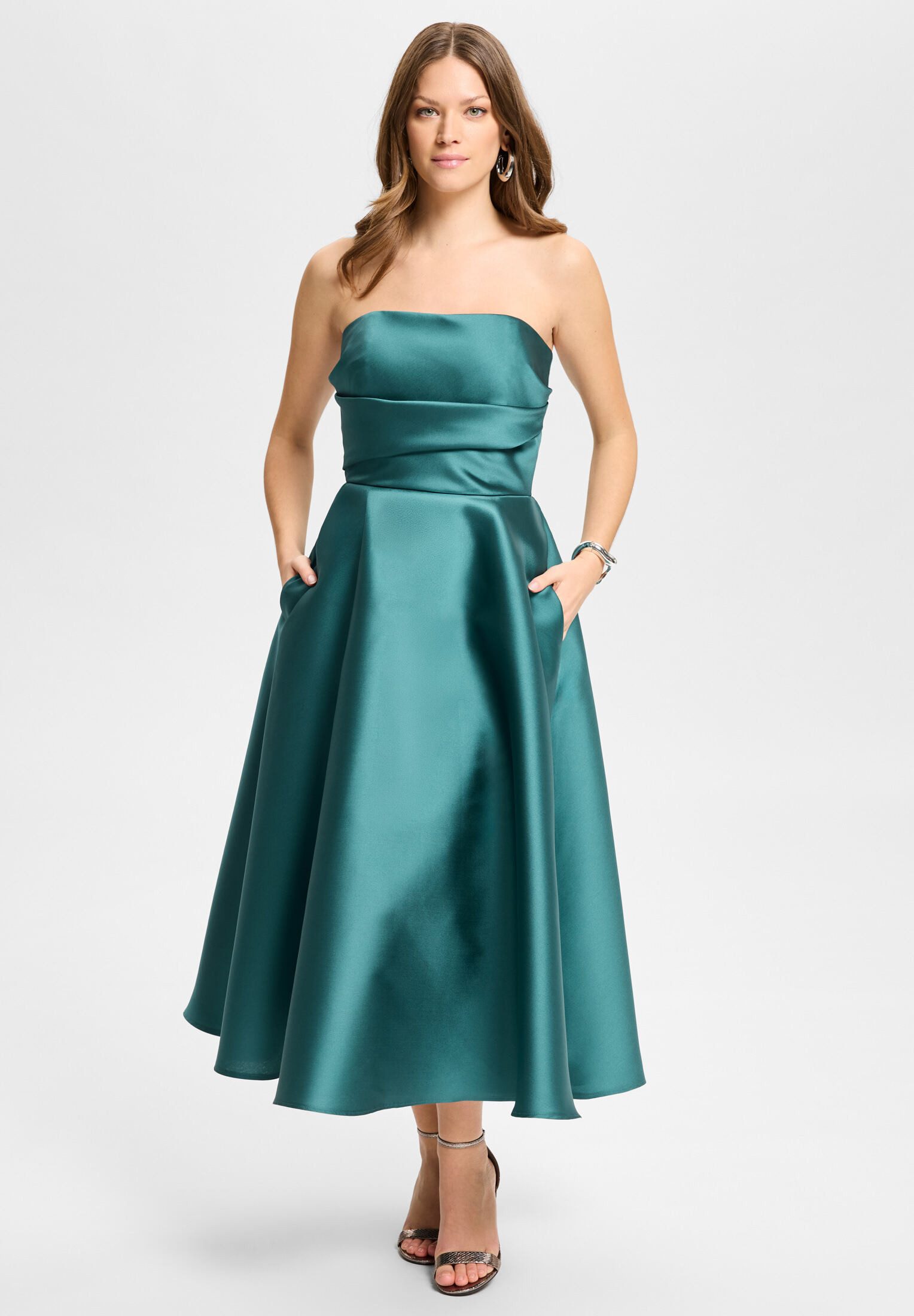 SWING Cocktailkleid - Cocktailkleid mit Korsage aus Twill