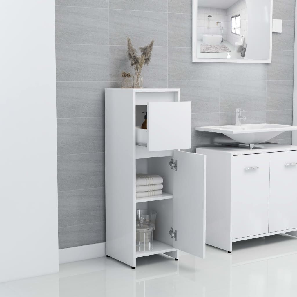 vidaXL Mehrzweckschrank NA Badezimmerschrank Schrank Nischenschrank Weiß 30x30x95 cm Spanplatt