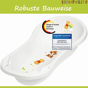 KiNDERWELT Babybadewanne Babywanne Winnie Pooh perlweiß + Badewannenständer, (2er Set)