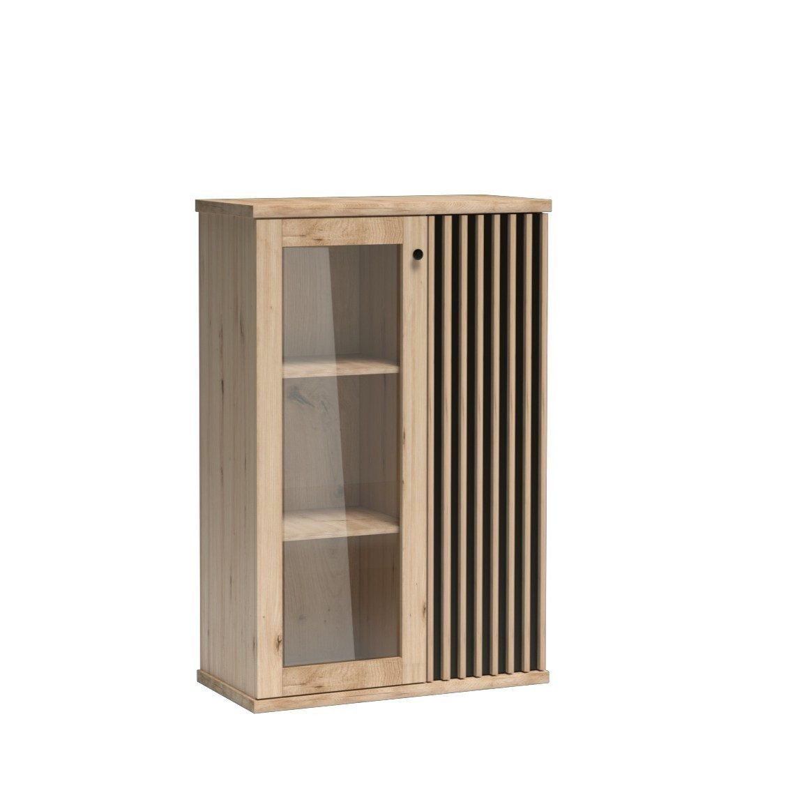 Masseno Glasvitrine Vitrinenschrank ALMERIA 131,9 x 86,4 cm braun
